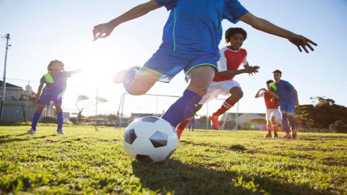 kids play soccer